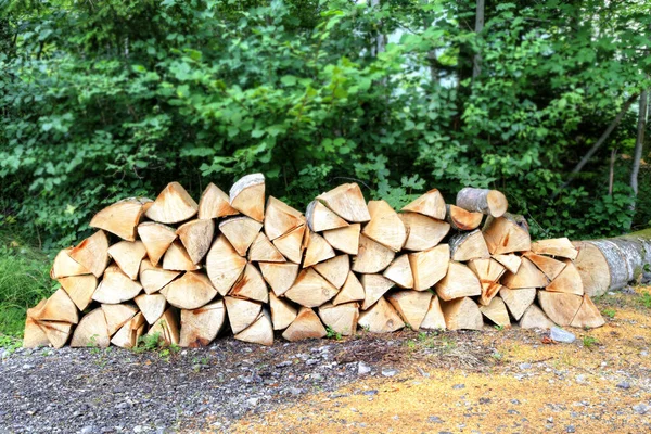 Gehäckseltes Brennholz Laubholzstruktur — Stockfoto