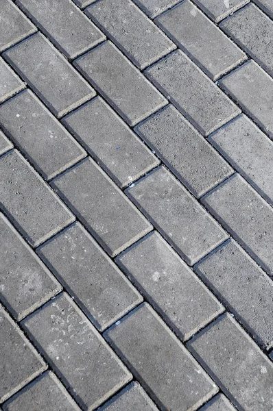 Rechthoekige Graniet Cobblestoned Grijze Getextureerde Vloer Stoep Buiten — Zdjęcie stockowe