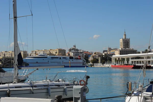 Malaga Espanha Porto Mediterrâneo — Fotografia de Stock