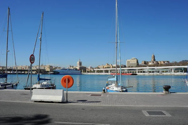 Malaga Hiszpanie Port Morze Śródziemne — Zdjęcie stockowe