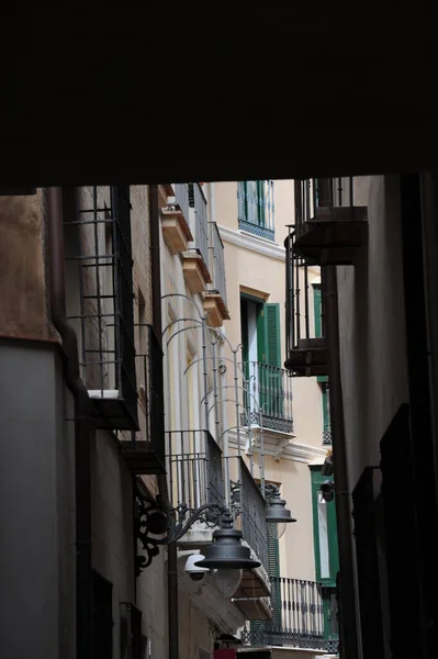 Városi Bevonatok Malaga Spanyol Homlokzat — Stock Fotó