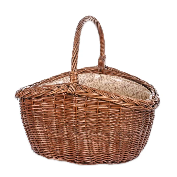 Shopping Basket Made Willow Shopping Basket — Stock Photo, Image
