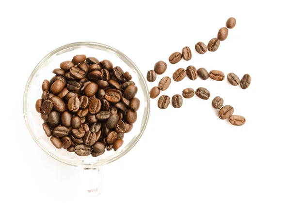 Rostade Kaffebönor Bakgrunden Närbild — Stockfoto