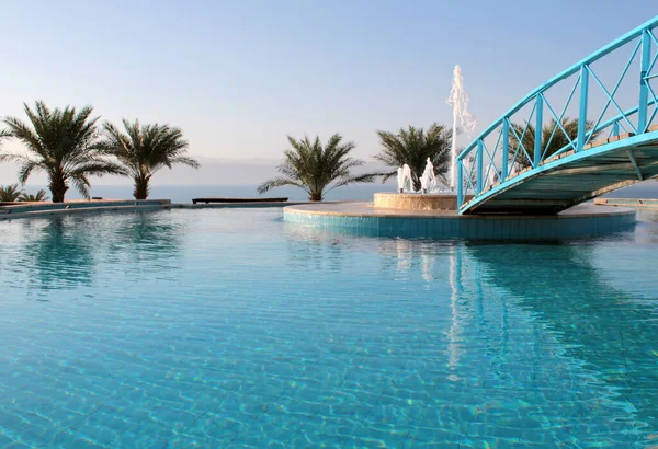 Бассейн Отеля Мертвое Море Иордания — стоковое фото