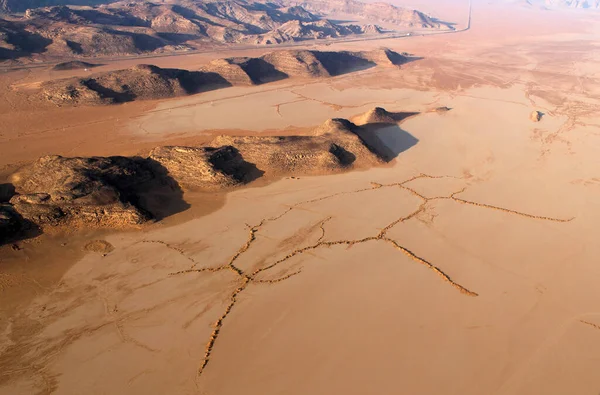 Wadi Rum Deserto Bela Paisagem Cima Jordânia — Fotografia de Stock