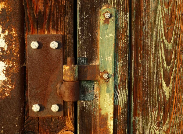 Старі Дерев Яні Двері Замком — стокове фото