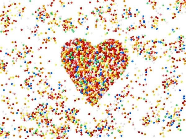 Colorful Sprinkles Heart Beads — Stock Photo, Image