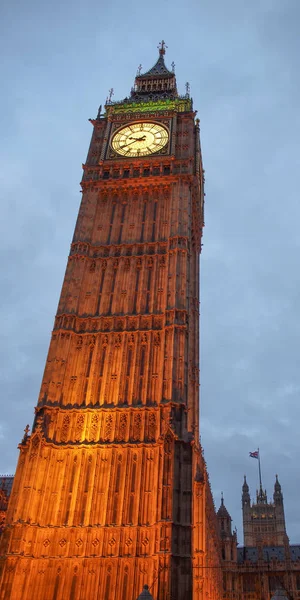 Big Ben Houses Parliament Westminster Palace Londra Architettura Gotica Notte — Foto Stock