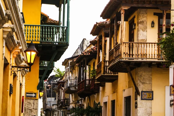 Casa Coloniale Spagnola Cartagena Indias Zona Caraibica Della Colombia — Foto Stock