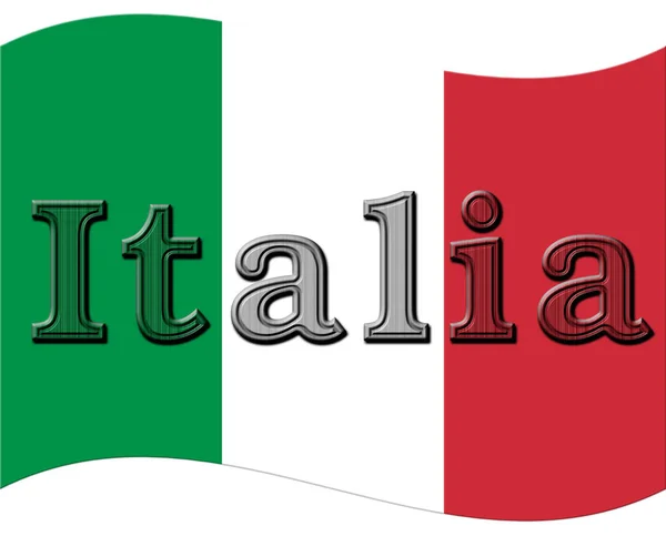 Flaga Narodowa Kraju Włoskiego — Zdjęcie stockowe
