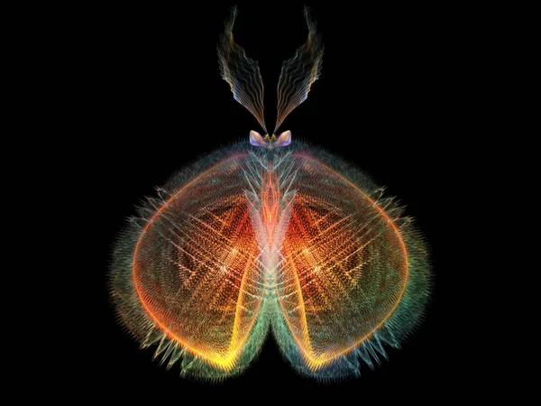 決してシリーズの蝶 デザイン 創造性および想像の主題上のフラクタル有機テクスチャの背景 — ストック写真