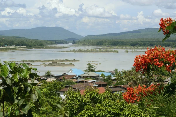 Utsikt Från Wat Tham Khu Sawan Khong Jiam Mekong Floden — Stockfoto