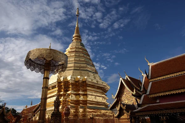 Der Chedi Der Tempel Anlage Des Wat Phra Doi Suthep — Foto Stock