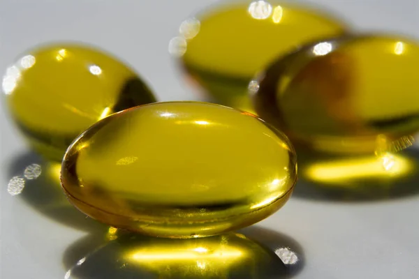 Macro Yellow Pills — Stockfoto