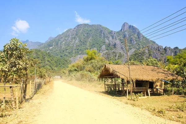 Rural Road Vang Vieng Laos — стоковое фото