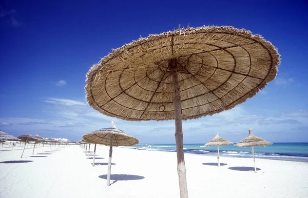 Uma Praia Arenosa Sousse Zentraltuneisen Norte África — Fotografia de Stock