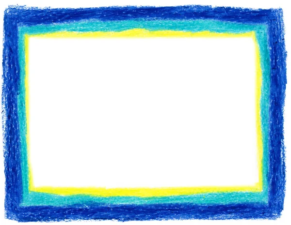 Niebieska Żółta Ramka Białą Przestrzenią Kopiowania — Zdjęcie stockowe