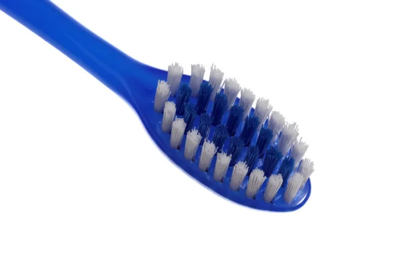 Tête Brosse Dents Bleue Vue Oblique Isolée — Photo