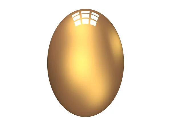 Golden Egg Isolated White Render — Stock Photo, Image