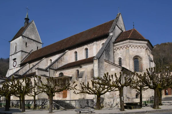 Stiftskirche Saint Ursanne — Stockfoto