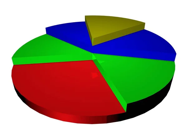レンダリングの上に分離された多色円グラフ — ストック写真