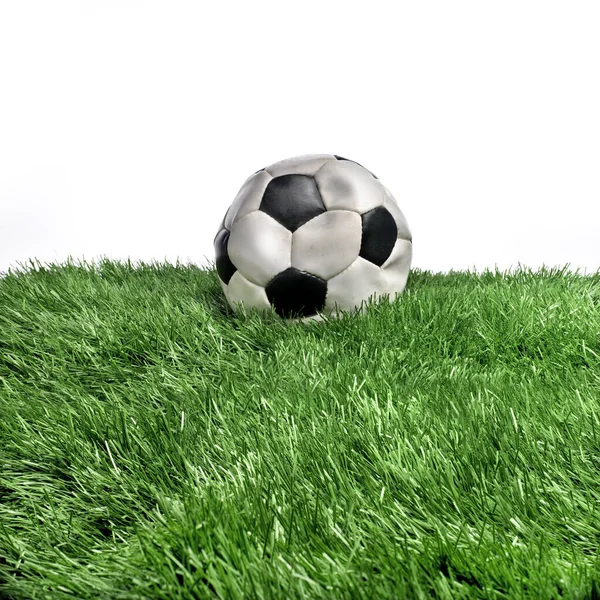 Deflacted Football Ball Grass — Stock Photo, Image