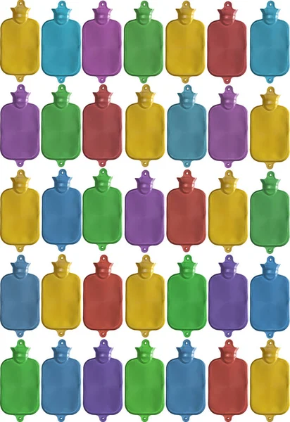 Coloridas Botellas Agua Caliente —  Fotos de Stock