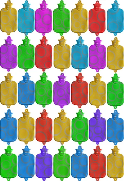 Färgglada Varmvattenflaskor — Stockfoto