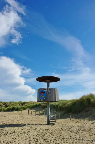 Смотровая Башня Спасательной Бригады Пляже Оуддорпе Южные Низовья — стоковое фото