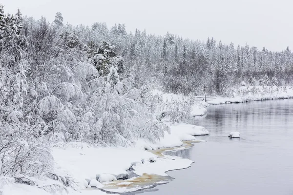 Neve Paisagem Nevada Finlândia Inari — Fotografia de Stock