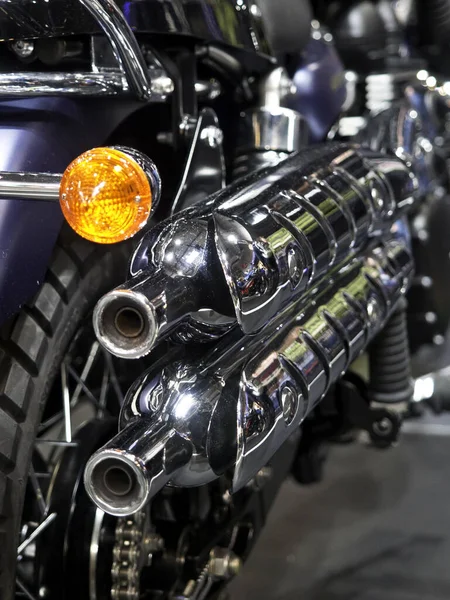 Motorcykelmotorns Detalj Skjuten — Stockfoto