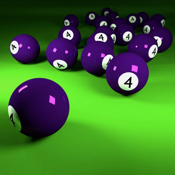 Boules Billard Violette Numéro Quatre — Photo