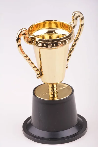 Golden Trophy Cup Isolated White Background — Stock Photo, Image