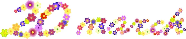 Datum Des Ersten Frühlingstages Aus Blüten 2014 — Stockfoto