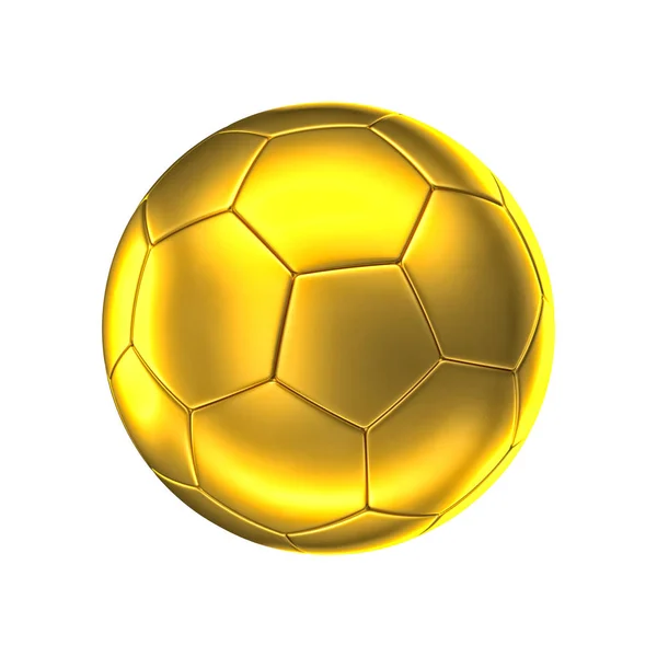 Altın Futbol Topunun Boyutlu Görüntüsü — Stok fotoğraf