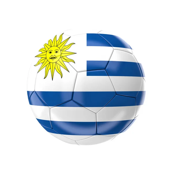 足球球与乌拉圭国旗 — 图库照片