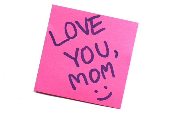 Sticky Note Text Love You Mom — Stock Photo, Image