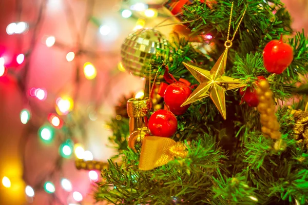 Árvore Natal Luzes Desfocadas — Fotografia de Stock