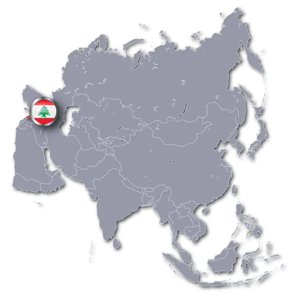 Asia Karta Med Vänster — Stockfoto