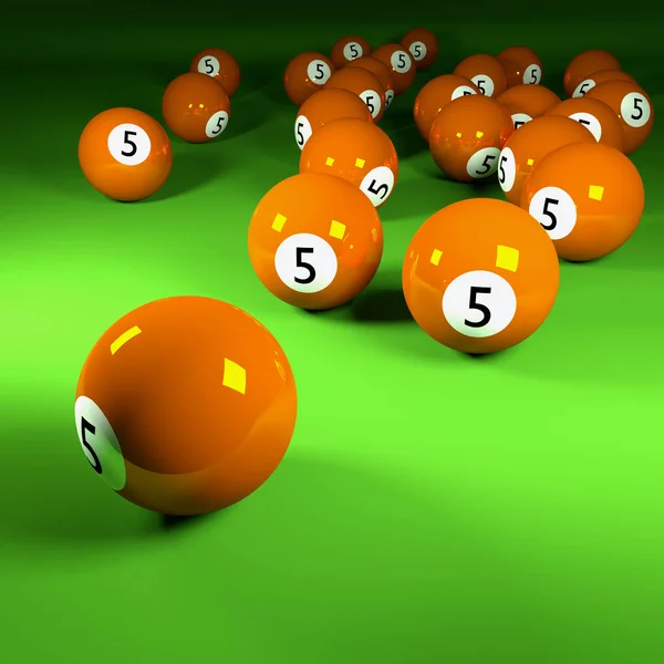 Orange Billiard Balls Number Five — Stock Photo, Image