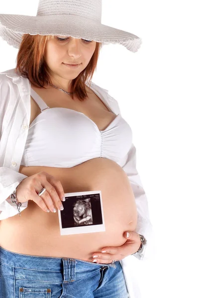 Беременная Женщина Ультразвуком — стоковое фото