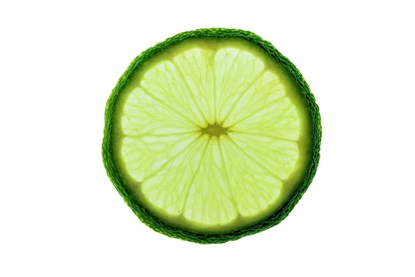 Isolated Backlit Slice Lemon — Stock Photo, Image