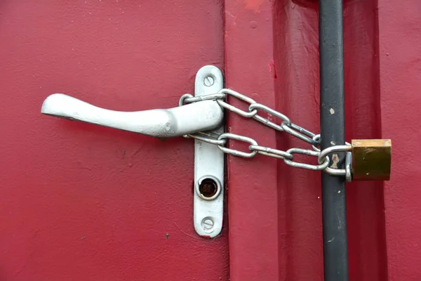 Door Handle Padlock Wall — Stock Photo, Image