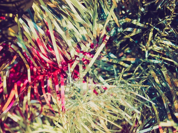 Tinsel Vintage Dall Aspetto Retrò Decorazione Dell Albero Natale — Foto Stock