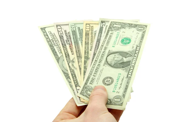Hand Money Isolated White Background — Stock Photo, Image