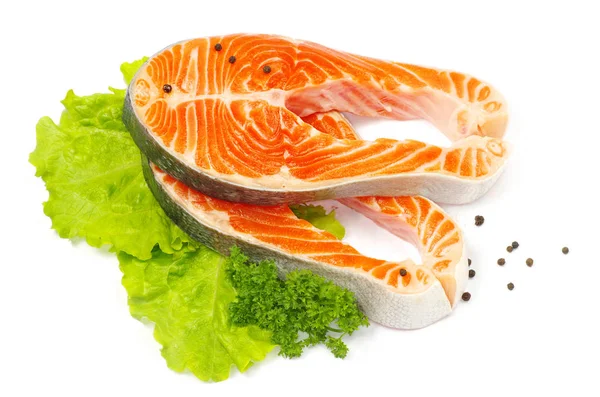 Salmón Crudo Especias Aisladas — Foto de Stock