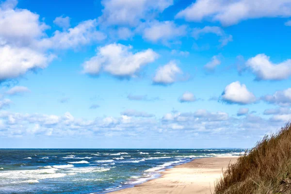 Вид Балтійське Море Costline Curonian Spit Nida Neringa Литва — стокове фото