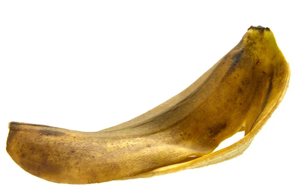 Friss Banán Bőr Elszigetelt Fehér Háttér — Stock Fotó