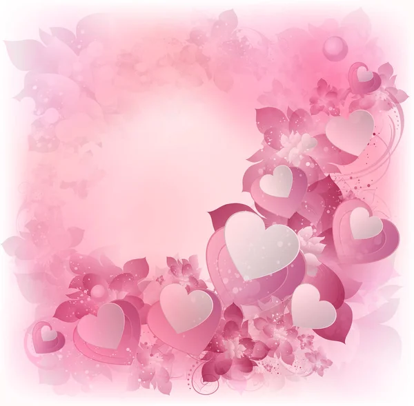 Valentýnské Pozadí Designem Srdce Text — Stock fotografie
