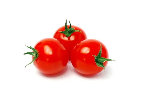 Tomates Cereja Isolados Branco — Fotografia de Stock